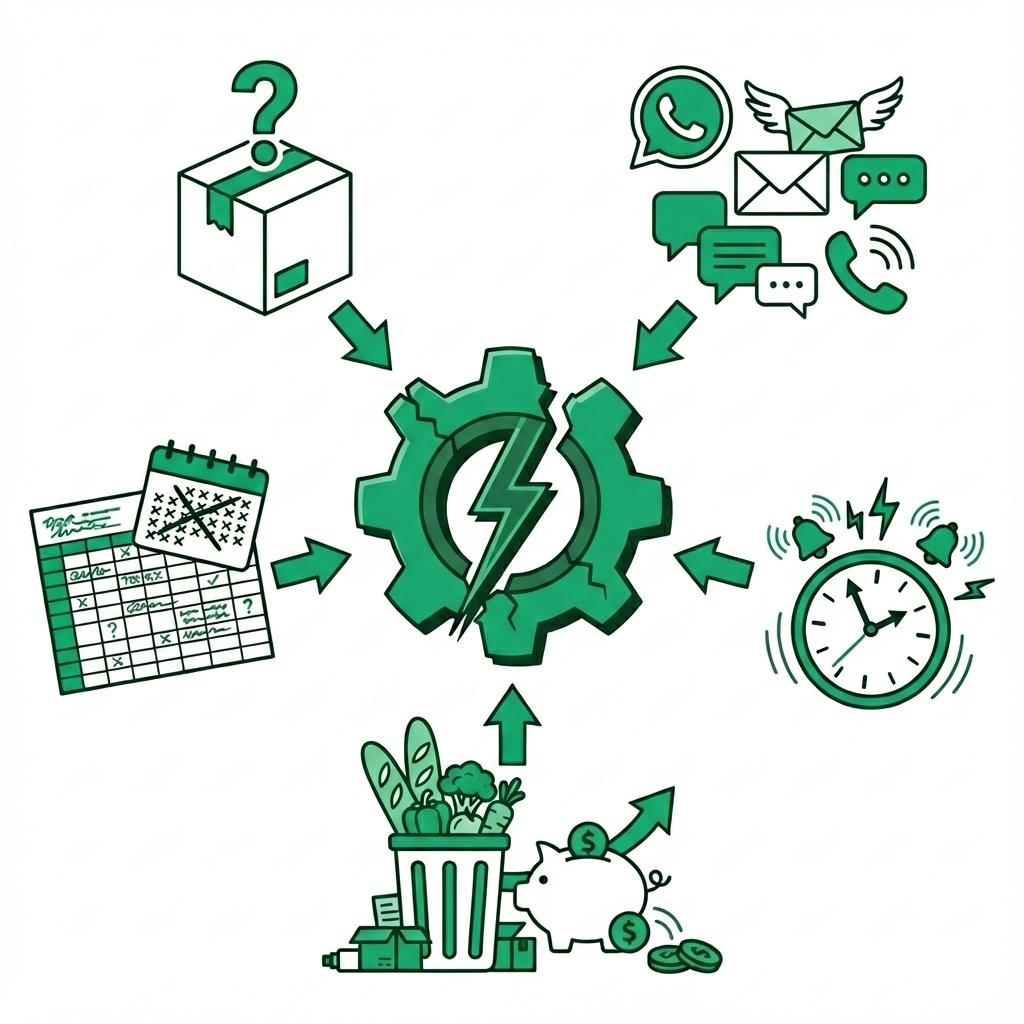 Illustration of core pain points in order management