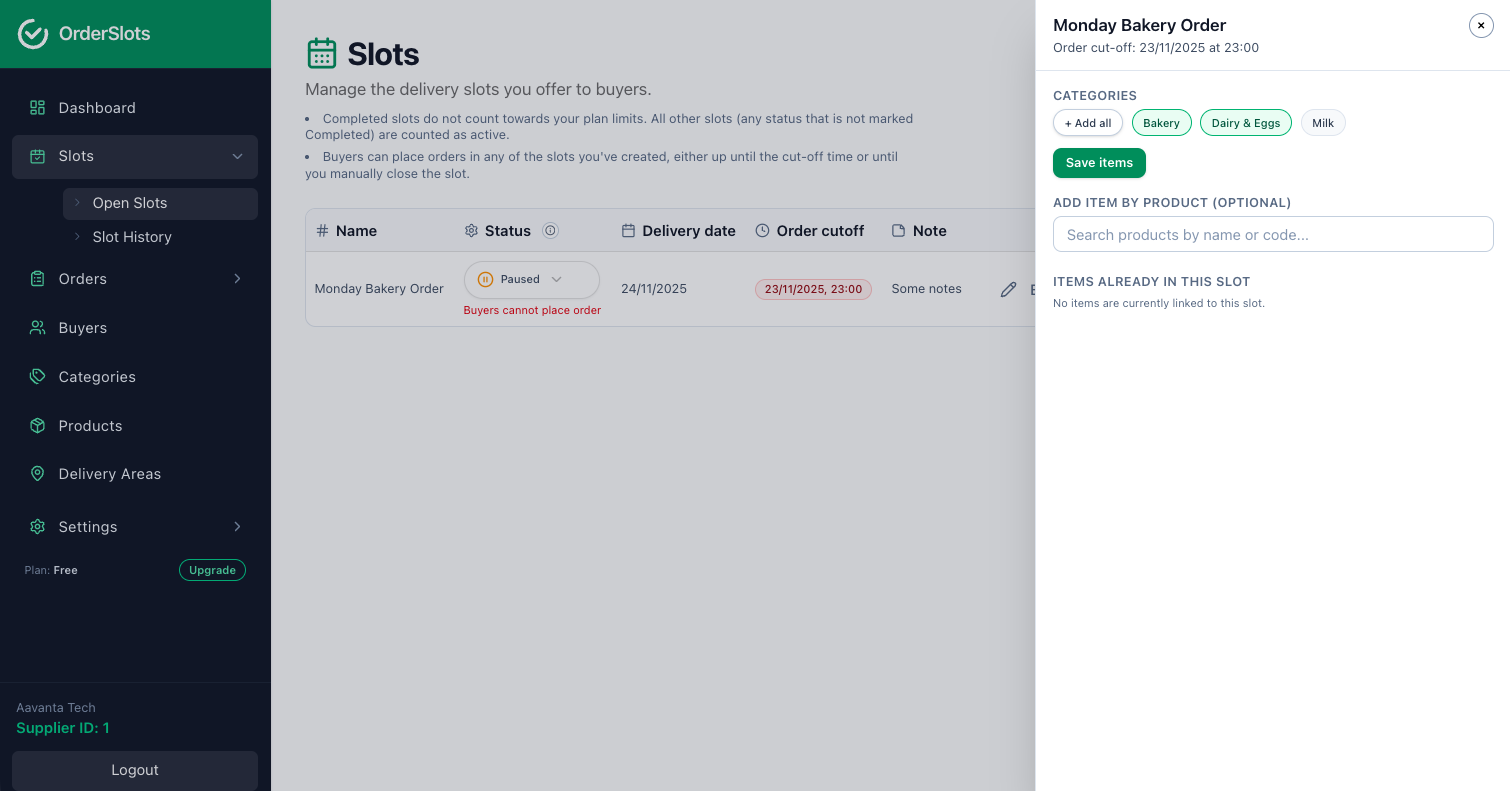 Add Items to Slot screenshot